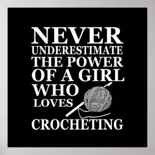 Poster Citation drôle de crochet cadeau de crocheteurs