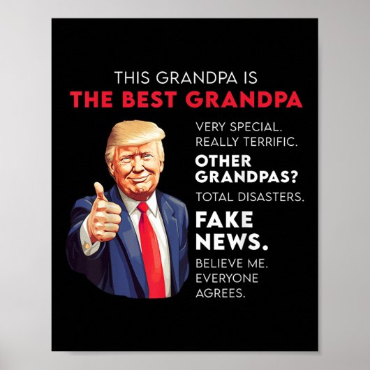 Poster Citation Drôle De Donald Trump Pour Grand-Père Con (Devant)