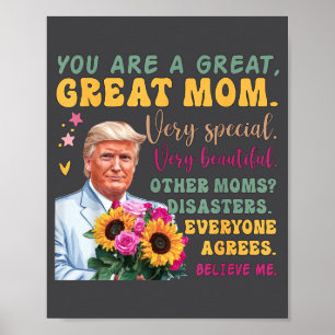 Poster Citation drôle de Donald Trump pour la fête des mè