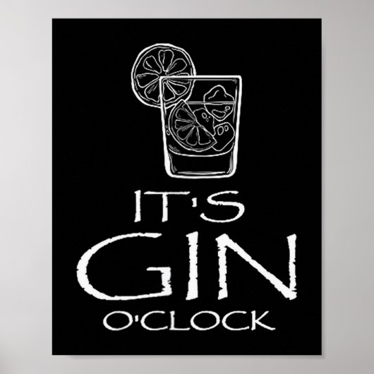 Poster Citation drôle de Gin Tonic Oh c'est l'heure du Gi (Devant)
