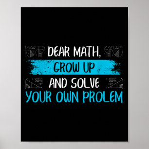 Poster Citation drôle de maths Retour à l'école Filles Ga