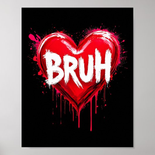 Poster Citation drôle de mème Bruh salutation frère ados (Devant)