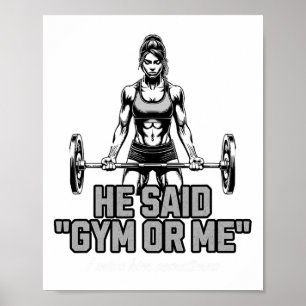 Poster Citation drôle de musculation pour femmes