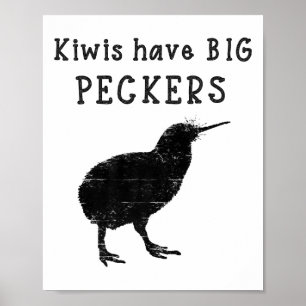 Poster Citation drôle de Nouvelle-Zélande Kiwis ont de gr