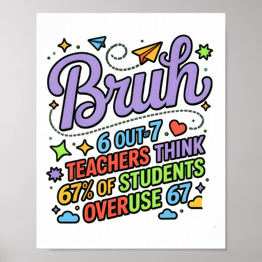 Poster Citation drôle de professeur mec 6 sur 7 professeu (Devant)