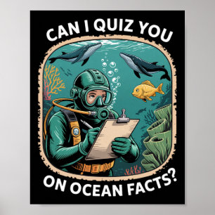 Poster Citation drôle de quiz sur l'océan pour les amateu