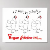 Poster Citation drôle de wrap de poulet végan (Devant)