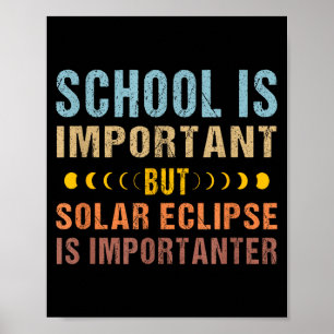 Poster Citation drôle d'éclipse solaire École importante