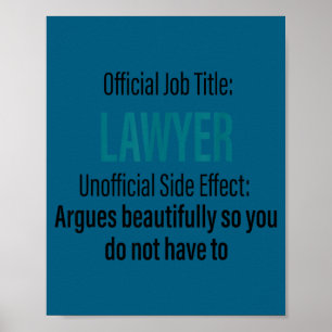 Poster Citation drôle définition avocat étudiant en droit
