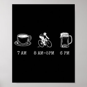 Poster Citation drôle d'humour de cyclisme Café Vélo Bièr