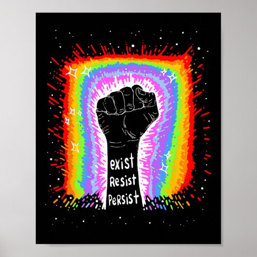 Poster Citation Drôle Exist Resist Persist... Design (Devant)