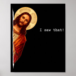 Poster Citation drôle Jésus Meme J'ai vu ça Cadeau chréti