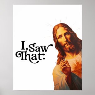 Poster Citation drôle Jésus Meme J'ai vu ça chrétien