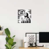 Poster Citation drôle Jésus Meme J'ai vu ça chrétien (Bureau à domicile)