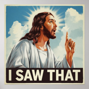 Poster Citation drôle Jésus Meme J'ai vu ça chrétien