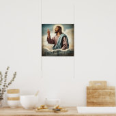 Poster Citation drôle Jésus mème J'ai vu ce chrétien (Cuisine)