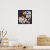 Poster Citation drôle Jésus mème J'ai vu ce chrétien (Cuisine)