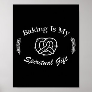 Poster Citation drôle La cuisson est mon cadeau srituel p