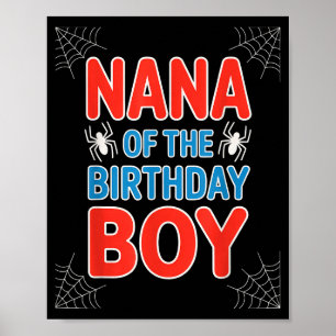 Poster Citation drôle Nana du garçon d'anniversaire Thème