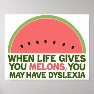 Poster Citation drôle sur la dyslexie Humour dyslexique P