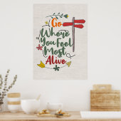 Poster Citation Du Bonheur Aller Là Où Vous Sentez Le Plu (Cuisine)