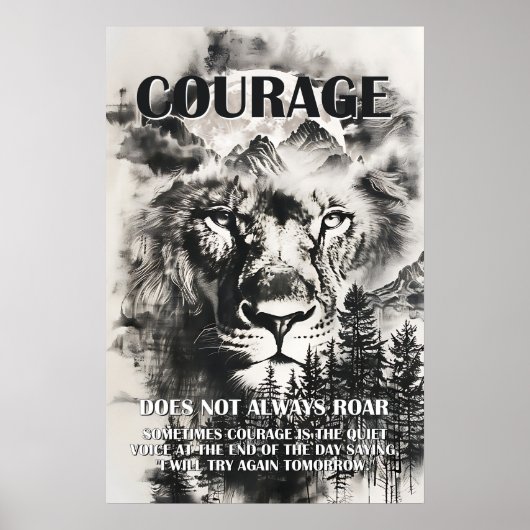 Poster Citation du courage inspirationnel (Devant)
