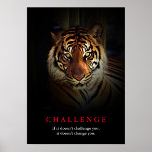 Poster Citation du défi de motivation du tigre