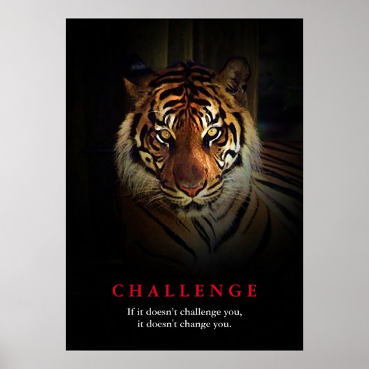 Poster Citation du défi de motivation du tigre (Devant)