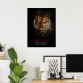 Poster Citation du défi de motivation du tigre (Bureau à domicile)