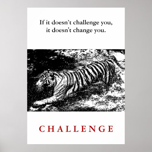 Poster Citation du défi de motivation du tigre sauvage (Devant)