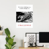 Poster Citation du défi de motivation du tigre sauvage (Bureau à domicile)