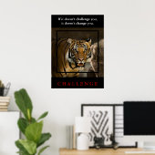 Poster Citation du défi de motivation du tigre sauvage (Bureau à domicile)