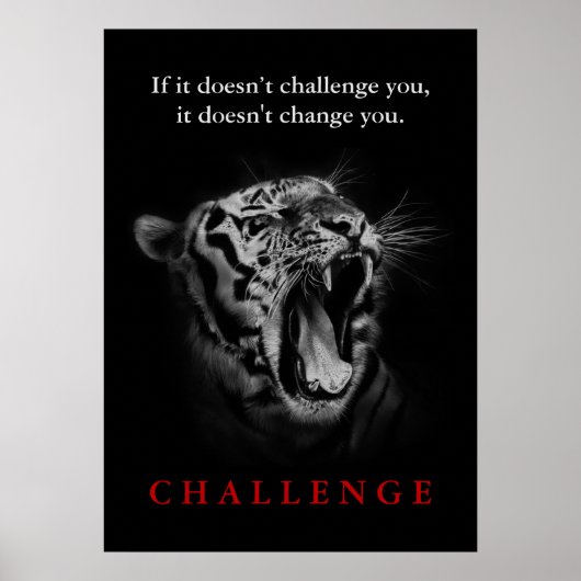 Poster Citation du défi de motivation du tigre sauvage (Devant)