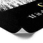 Poster Citation du Défi Motivationnel Lion Blanc Noir (Coin)