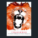 Poster Citation du Défi Motivationnel Lion Pop Art<br><div class="desc">Citations Motivationnelles Affiches - Le visage du roi Lion - Défi Motivationnel / Confiance OEuvre d'art numérique - Lion Eyes Pop Art Image - Gros Chats Images numériques</div>
