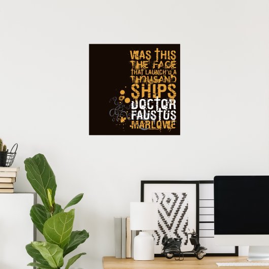 Poster Citation du docteur Faustus (Bureau à domicile)