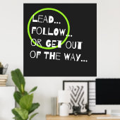 Poster Citation du leadership amusant et sensé Typographi (Bureau à domicile)