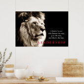 Poster Citation du leadership motivationnel du lion (Cuisine)