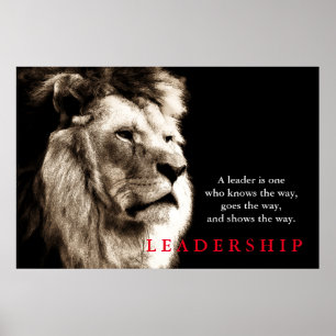 Poster Citation du leadership motivationnel du lion