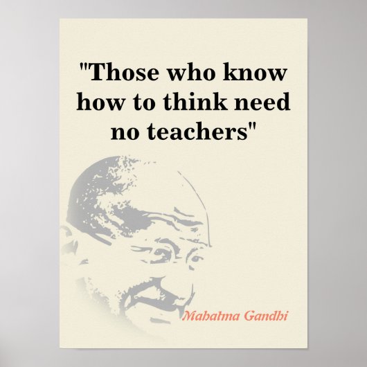 Poster Citation Du Mahatma Gandhi Sur La Pensée (Devant)