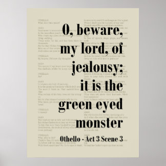 Poster Citation du Monstre Othello Shakespeare