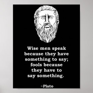 Poster Citation du philosophe Platon - Philosophie Étudia
