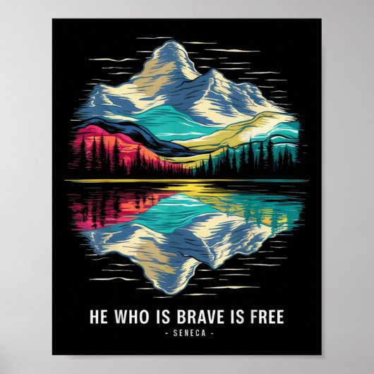 Poster Citation du philosophe Stoic Seneca Brave stoïcism (Devant)