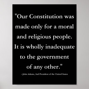 Poster Citation du président John Adams sur le T S de la