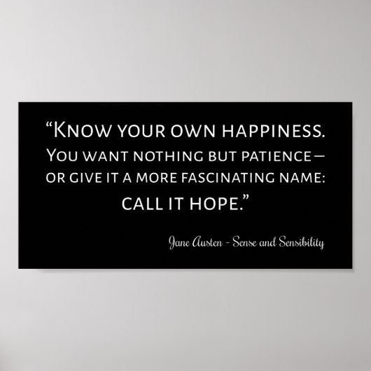 Poster Citation Du Sens Et De La Sensibilité I (Devant)