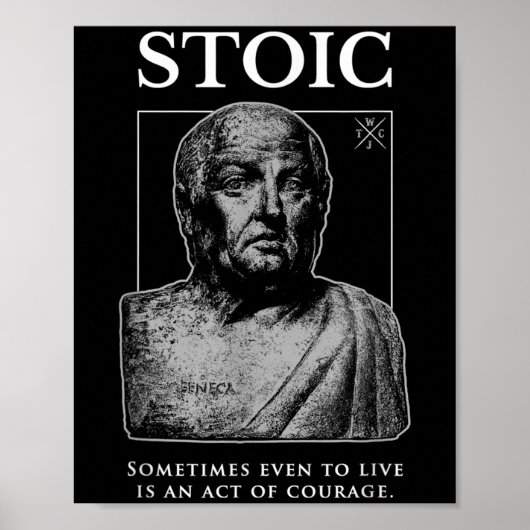 Poster Citation du stoïcisme Seneca "acte de courage" (Devant)