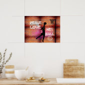 Poster Citation en Netball de Graffiti Peace Love (Cuisine)
