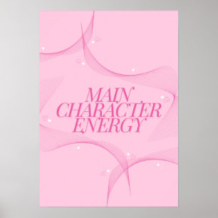 Poster Citation Énergie Rose Personnage Principal