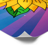 Poster Citation et tournesol tiré à la main (Coin)