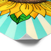 Poster Citation et tournesol tiré à la main (Coin)